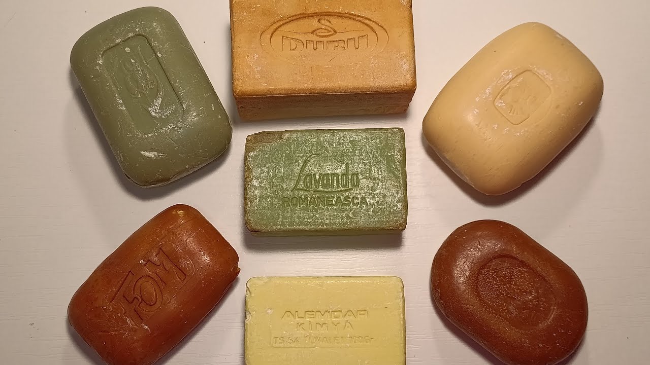 ASMR cutting vintage soap 💚💛🤎 Резка винтажного мыла 🔪