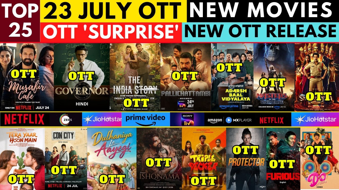 OTT Release Movies This Week 23 July I New Movies on OTT I New on Netflix I New on Amazon Prime