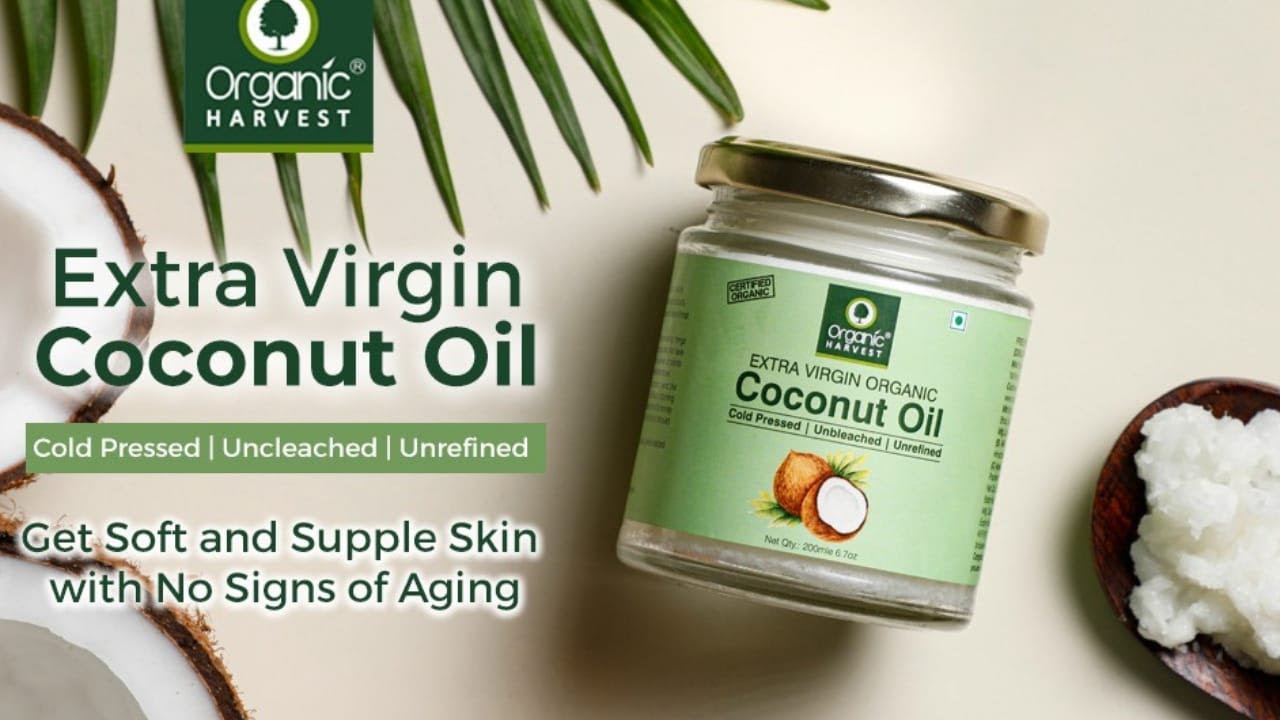 Organic Harvest Cold Pressed Extra Virgin Coconut Oil For All Type Skin & Hair Growth | Premium