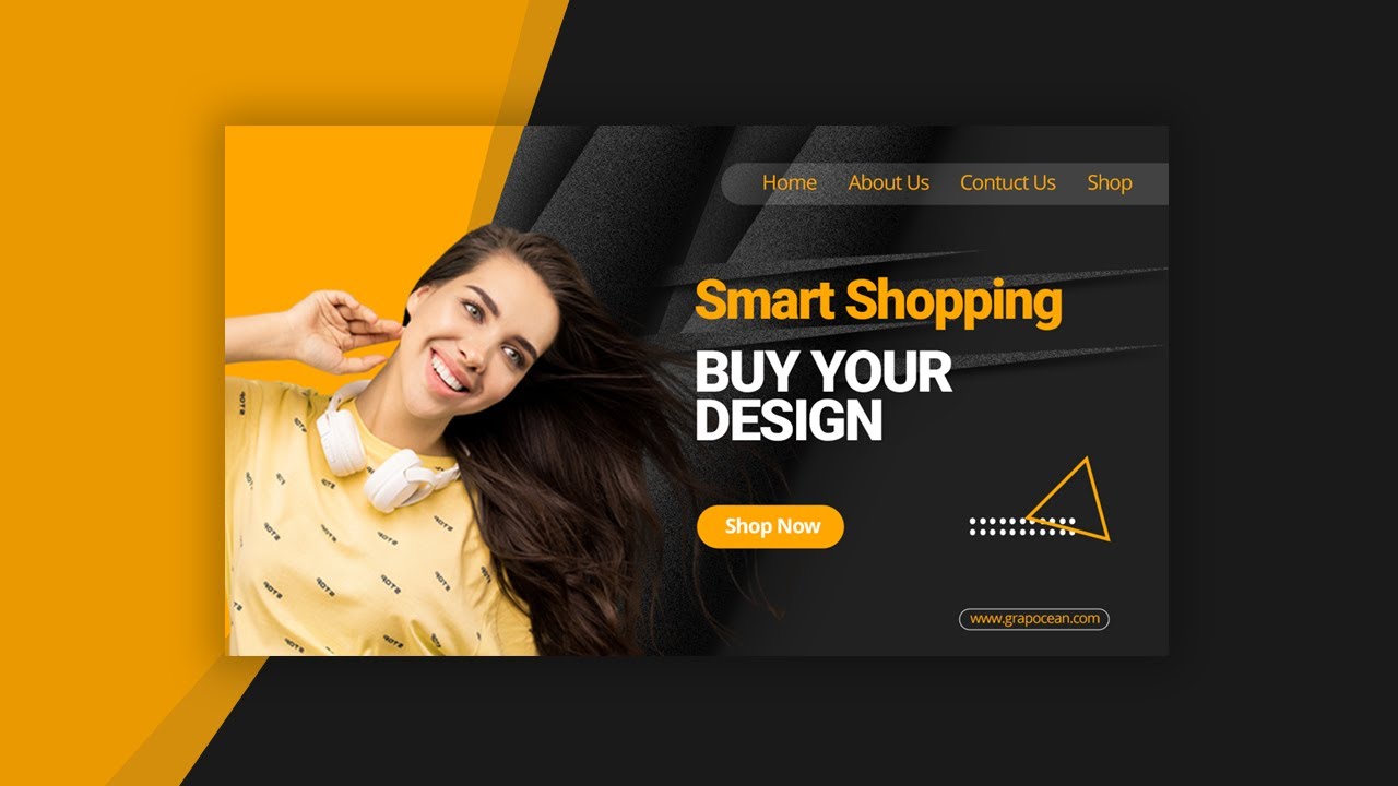 How to Make Professional Hero Banner Website | Adobe Photoshop Cc