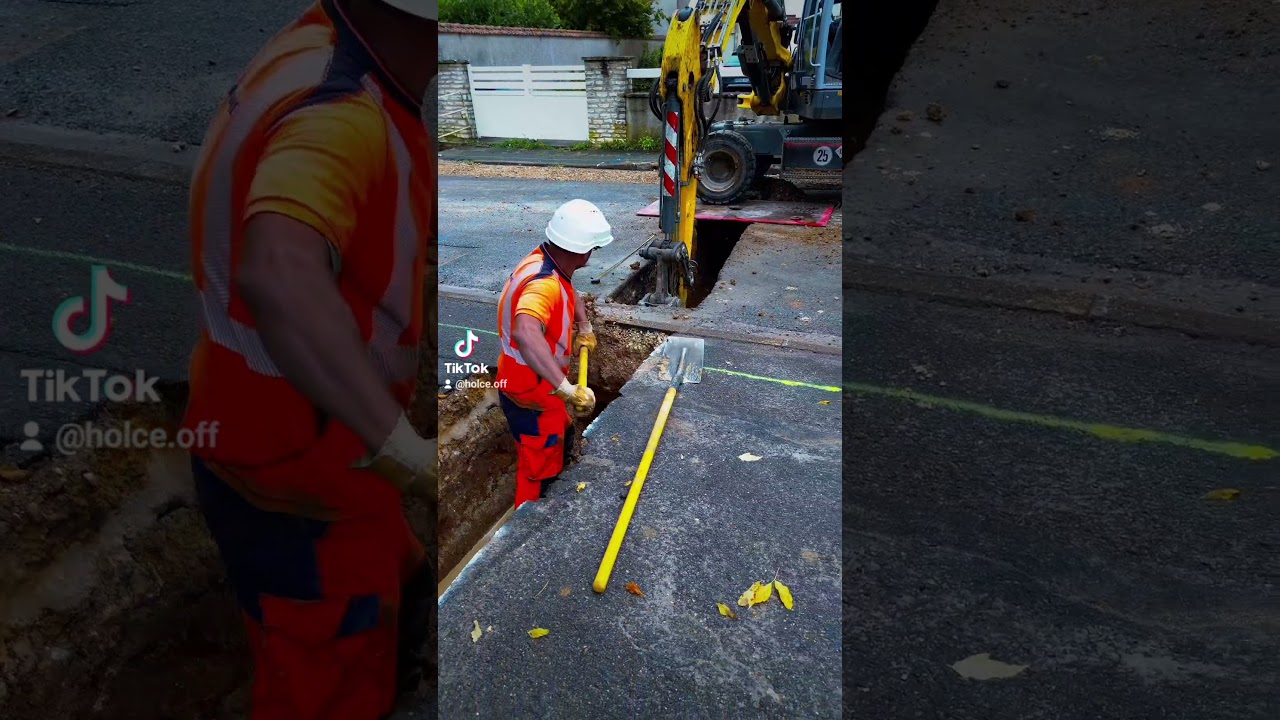 Tranch&eacute;e inond&eacute;e #tp #travaux #travauxpublics #btp #construction #fyp #viralshorts #youtubeshorts