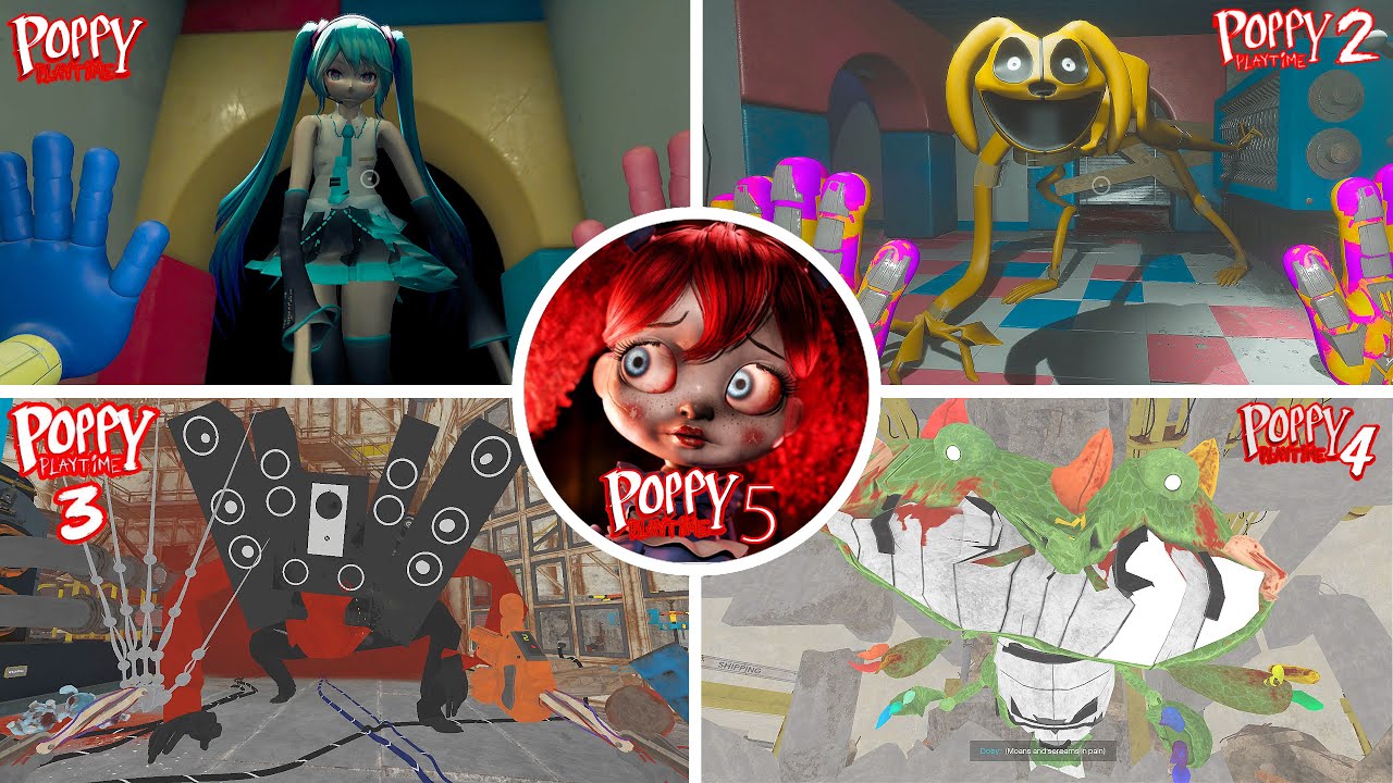 Poppy Playtime: Chapters 1, 2, 3, 4, 5 - All BOSSES and ENDINGS in BRIGHT Mode & Jumpscares #10