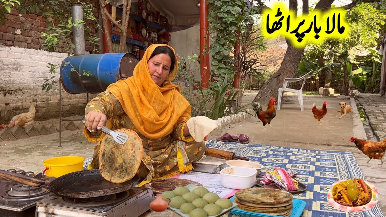 VILLAGE LIVING l Making Malabar Palak Paratha in Clay Pot | Malaba Spinach | Village Sham