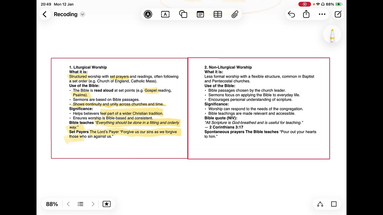 AQA GCSE Christian worship
