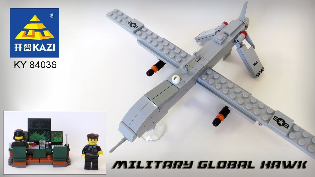 KAZI - MILITARY GLOBAL HAWK - PREDATOR Drone KY 84036-4 (Unofficial Lego Aliexpress)