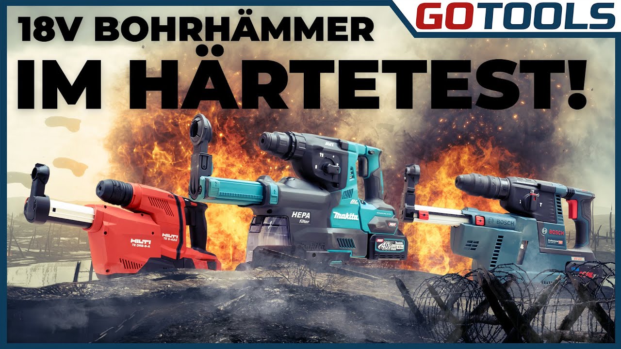 Wer schlägt härter? BOSCH vs MAKITA vs HILTI | Akku-Bohrschlaghammer mit SDS-PLUS im Vergleichstest