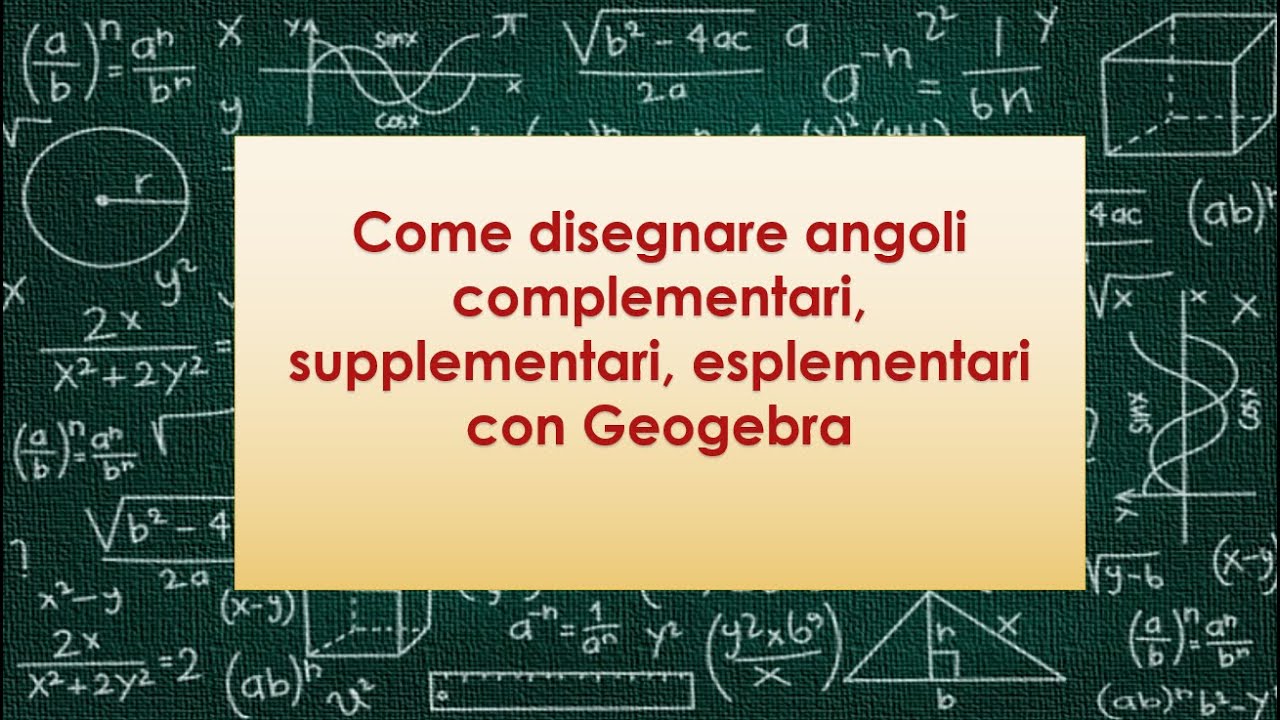 Come disegnare angoli complementari in Geogebra