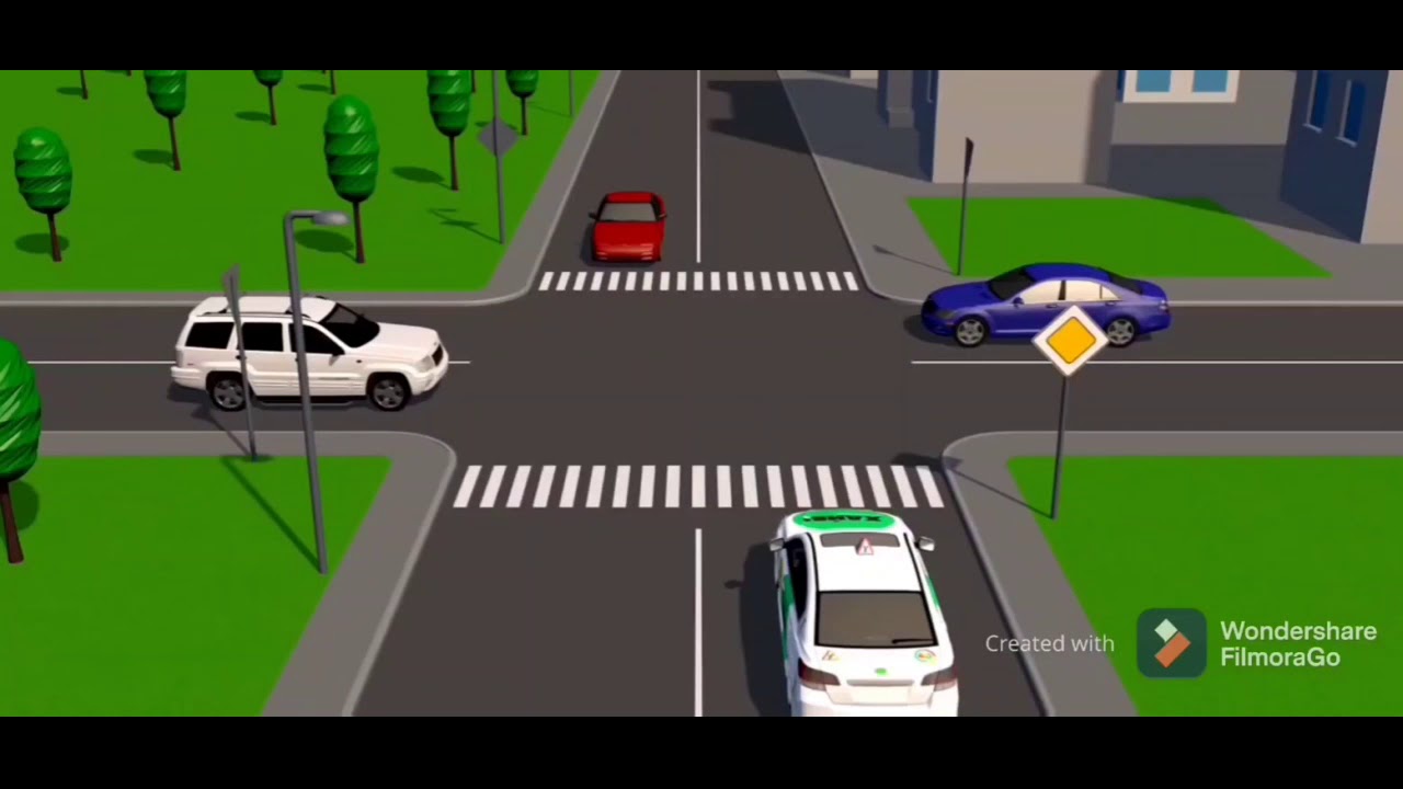 افضل طريقة لفهم اسبقية المرور في التقاطع الرباعي