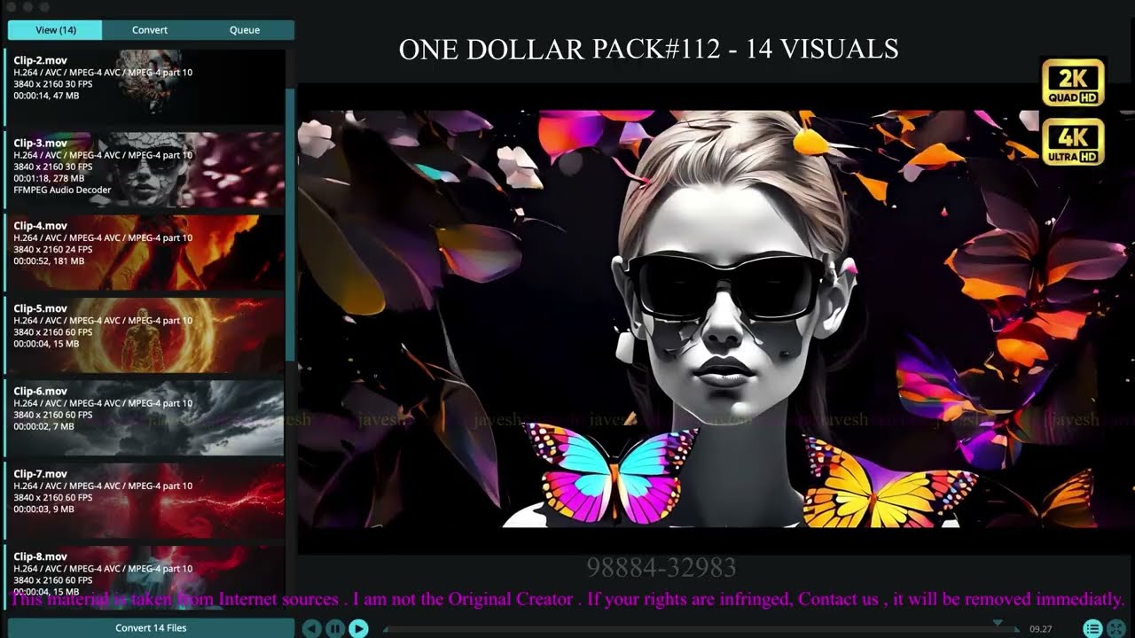 One Dollar Pack#112  - 14 Visuals