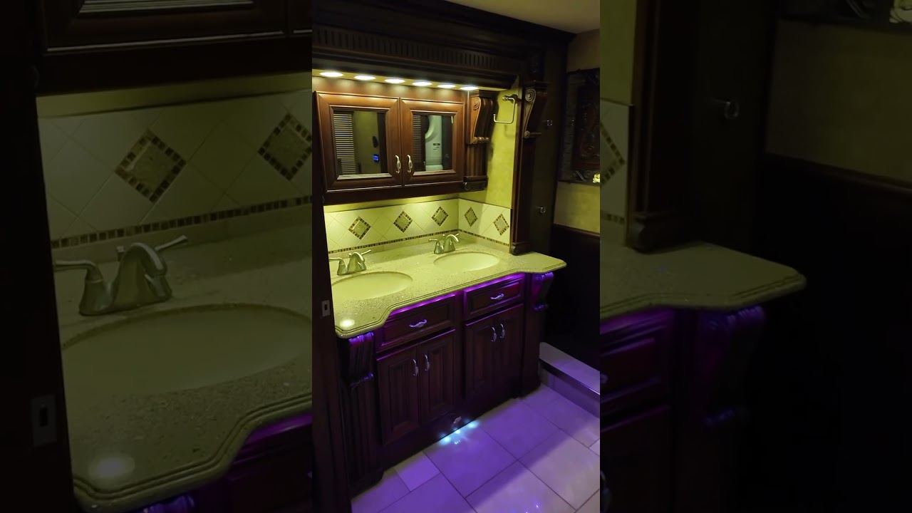 Massive Rear Bathroom in This 45FT Luxury Coach! 