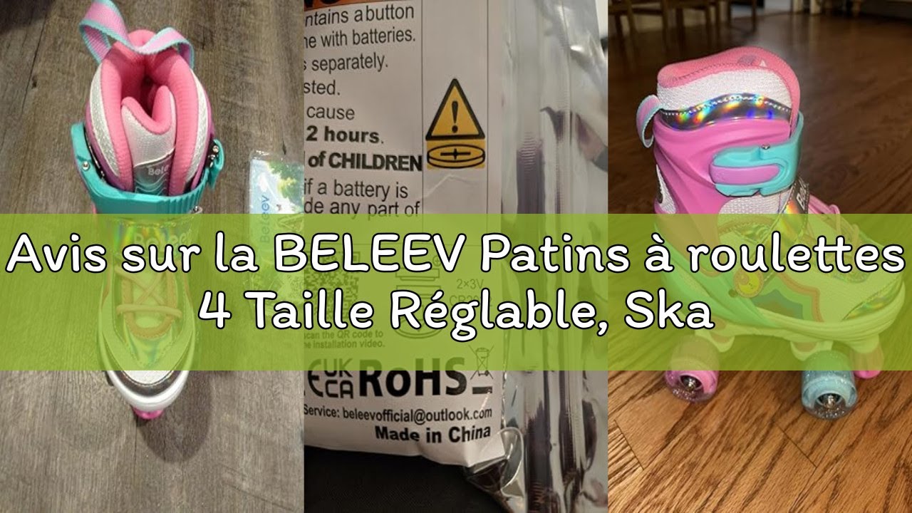 Avis sur la BELEEV Patins à roulettes 4 Taille Réglable, Skate Enfants avec 8 Roues LED Lumineuses e