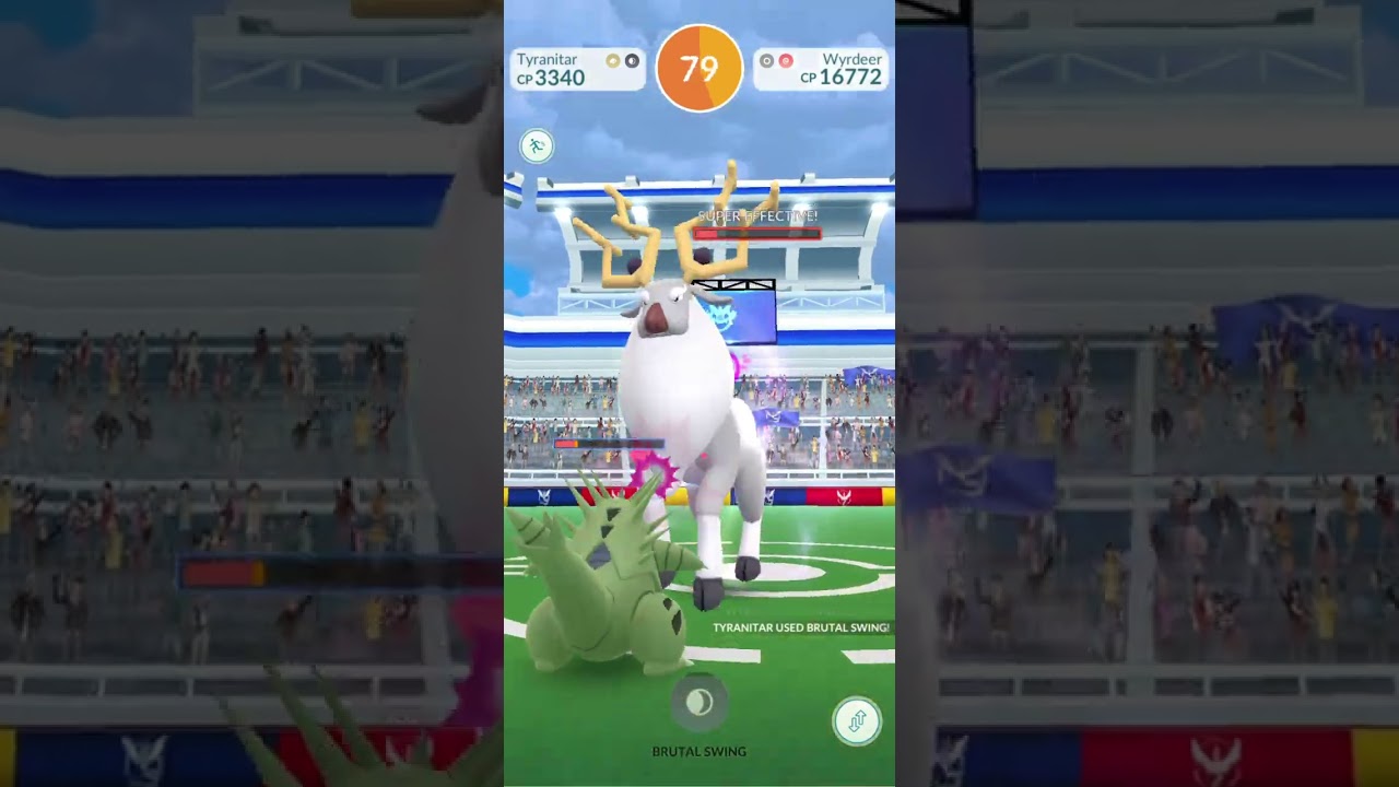 Shiny wyrdeer on very first raid😍 #pokemon #pokemongo #wyrdeer #shinypokemon #pokemonraid #reels