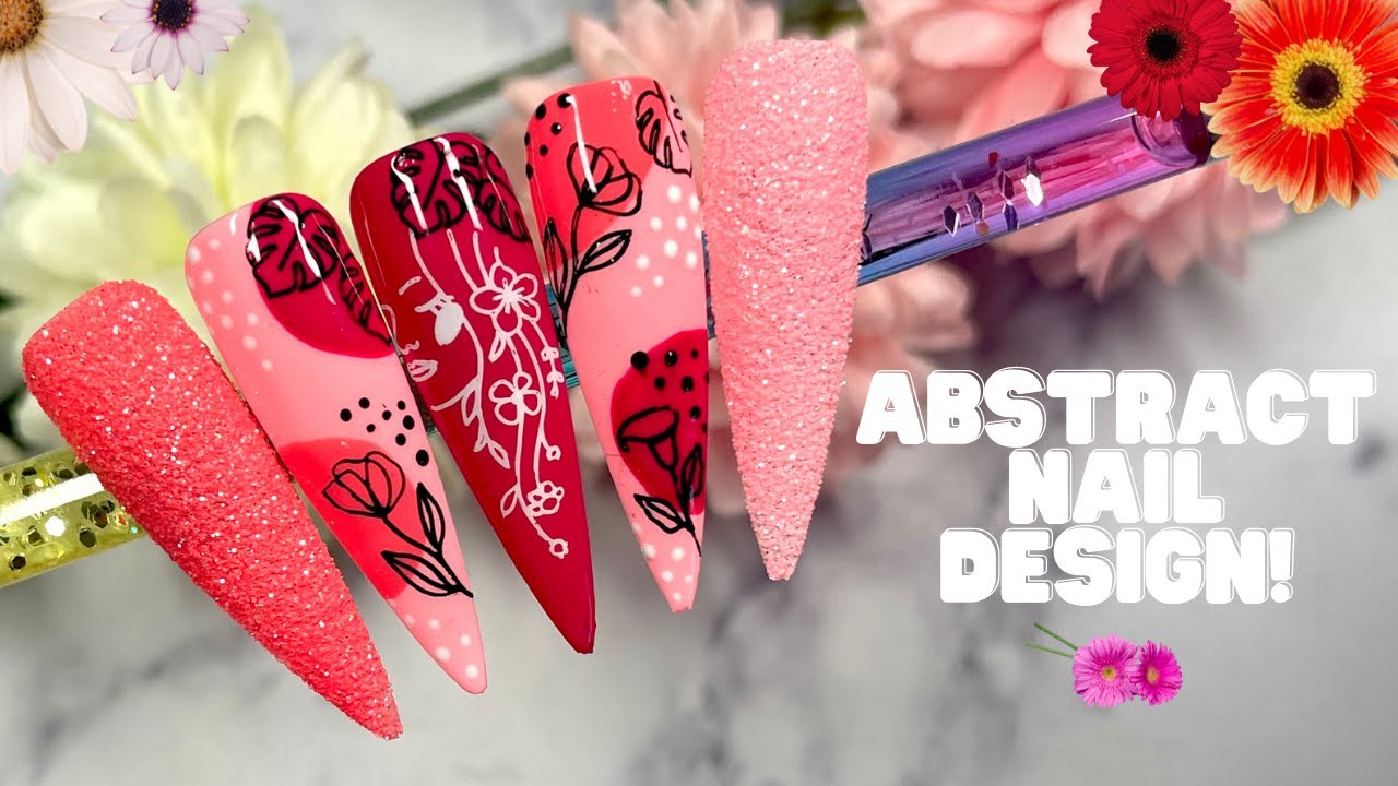 PINK ABSTRACT NAIL DESIGN| NAIL TUTORIAL| PRESS ON NAILS| BORN PRETTY STAMPING| MADAM GLAM
