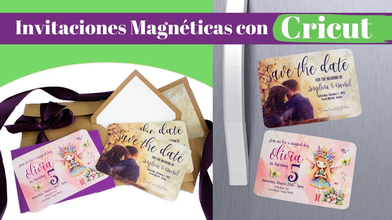 Como Hacer Invitaciones Magnéticas con Imprimir y Cortar de Cricut | DIY Invitaciones con Iman