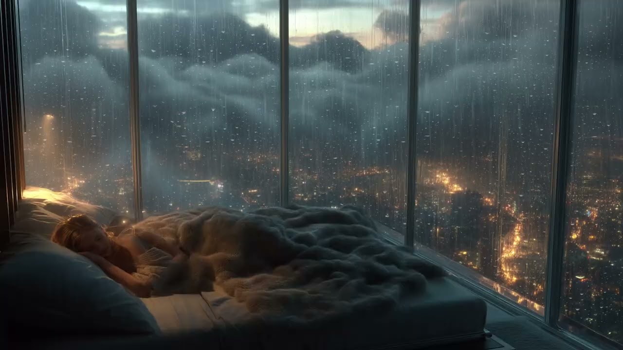 Waiting Out the Thunderstorm with Annie Above the City | High-Rise Rain, Distant Thunder