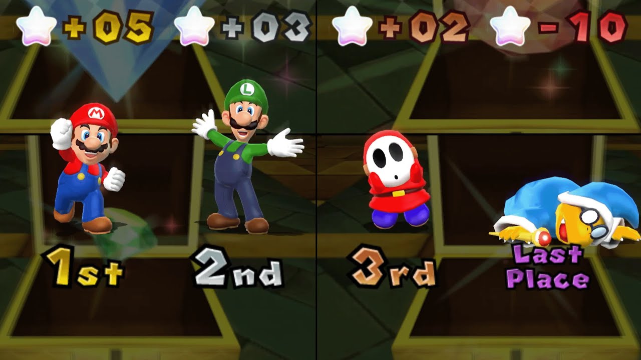 Mario Party 9 - Mario vs Luigi vs Shy Guy vs Magikoopa - Magma Mine