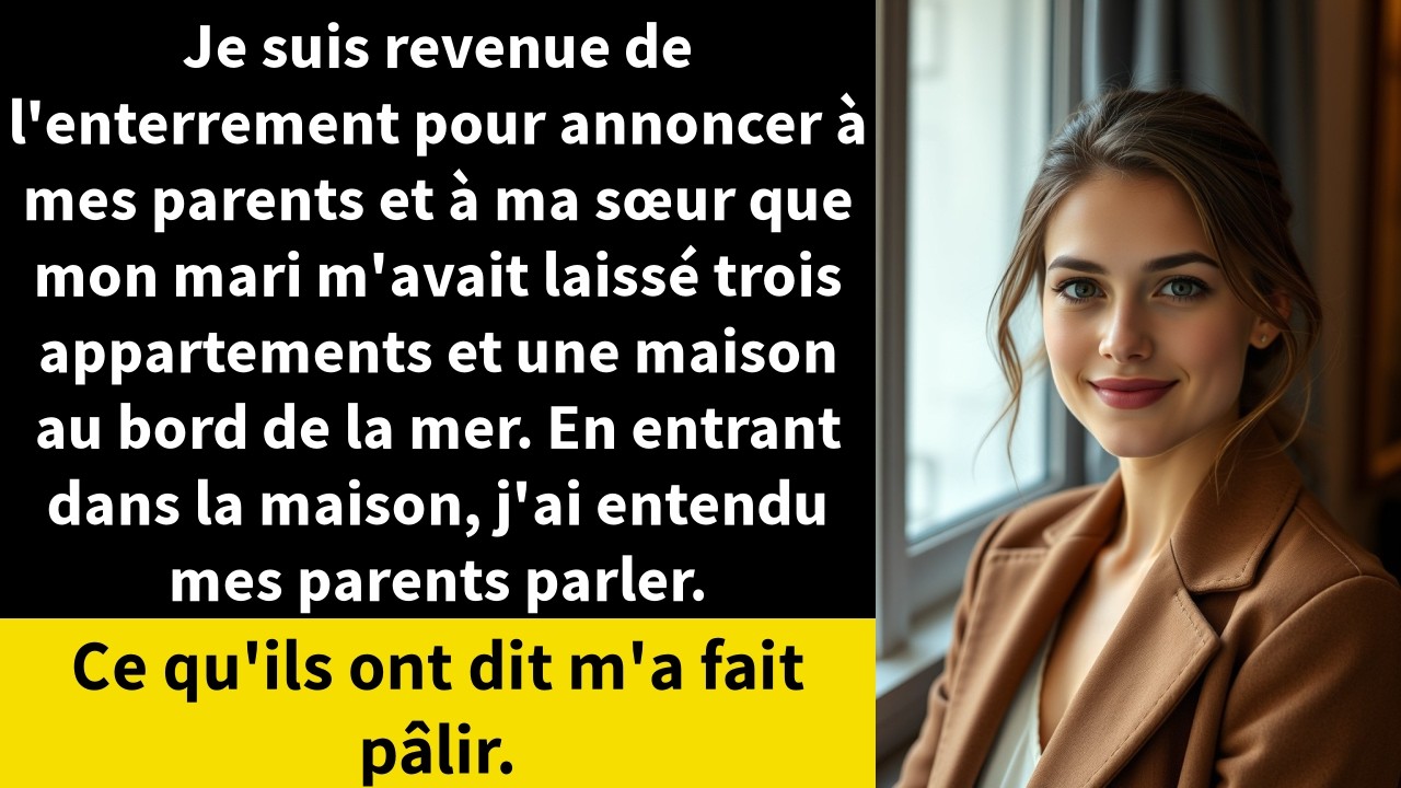 Je suis revenue de l'enterrement pour annoncer à mes parents et à ma sœur que mon mari m'avait