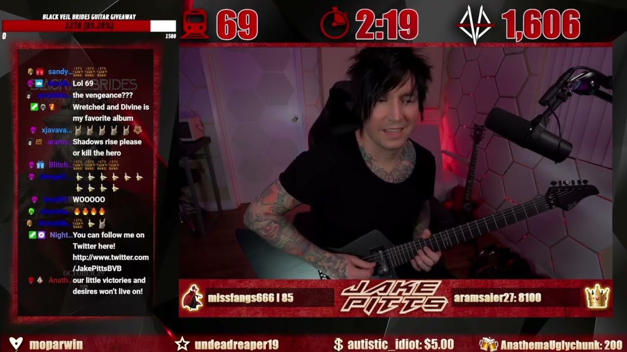 Black Veil Brides - Shadows Die (Jake Pitts playthrough on Twitch)