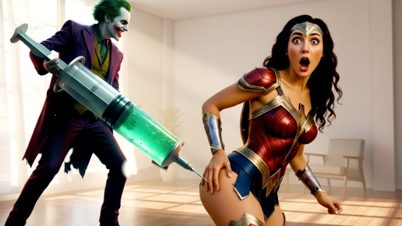Unexpected Team-Up 💔 A Hilarious Spiderman & WonderWoman Fight Against Joker and Red Hulk JR 