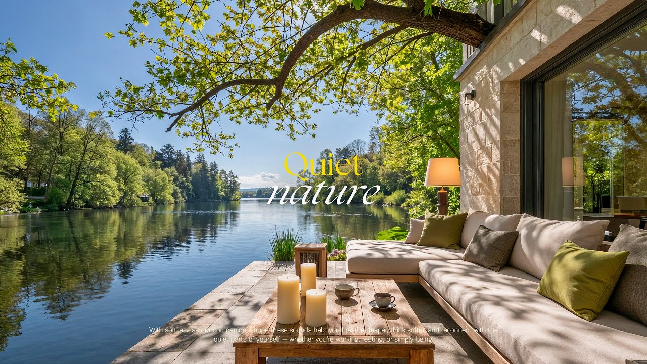 Start Warm Day By The Lake | Positive Morning Jazz In Warm Sunrise Ambience For Happy Mood, Relaxing