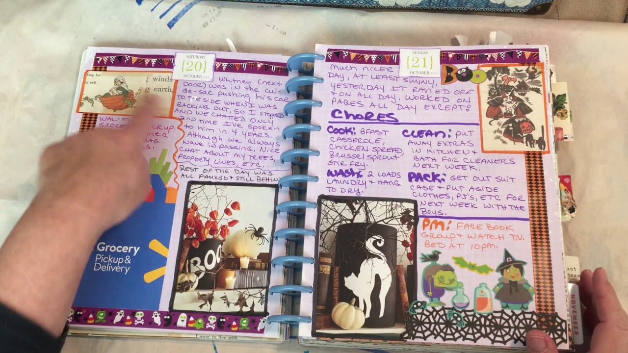 Debbie's Journal Flip #42 - October, new journal, napkins, kids pages, Halloween costumes