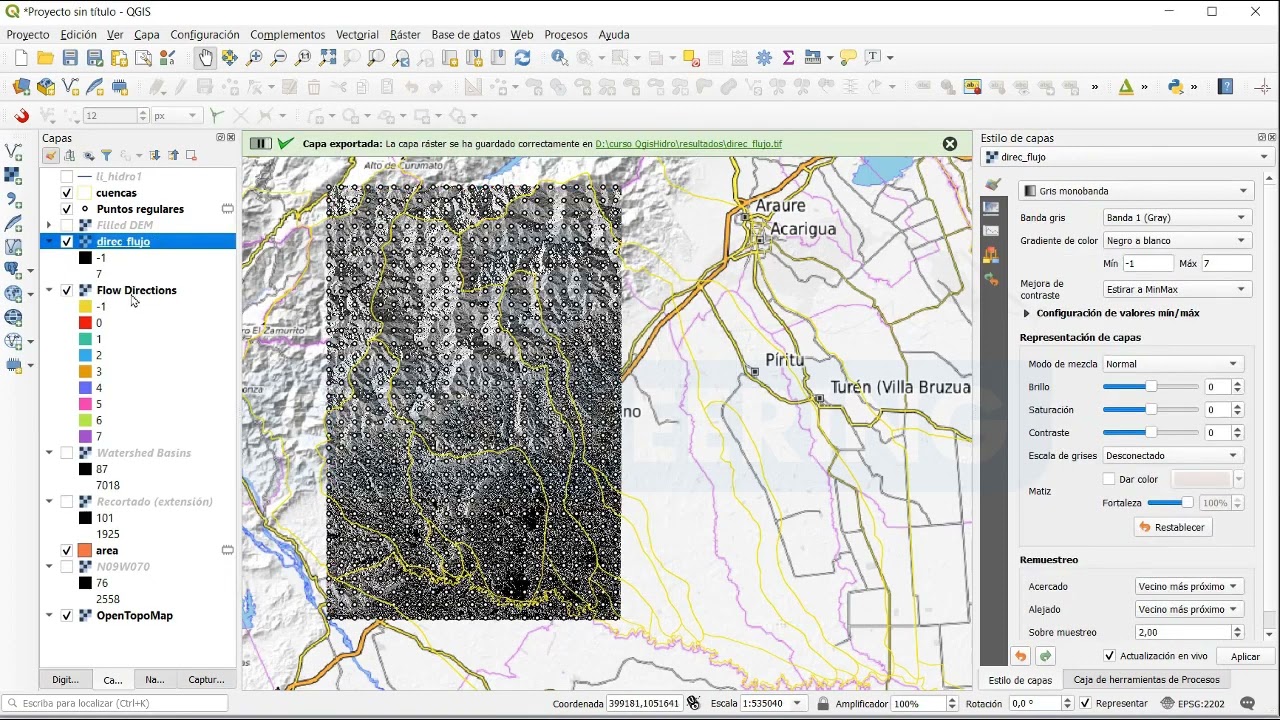 QGIS Y SAGA GIS TEMA 9 5 Dirección de flujos