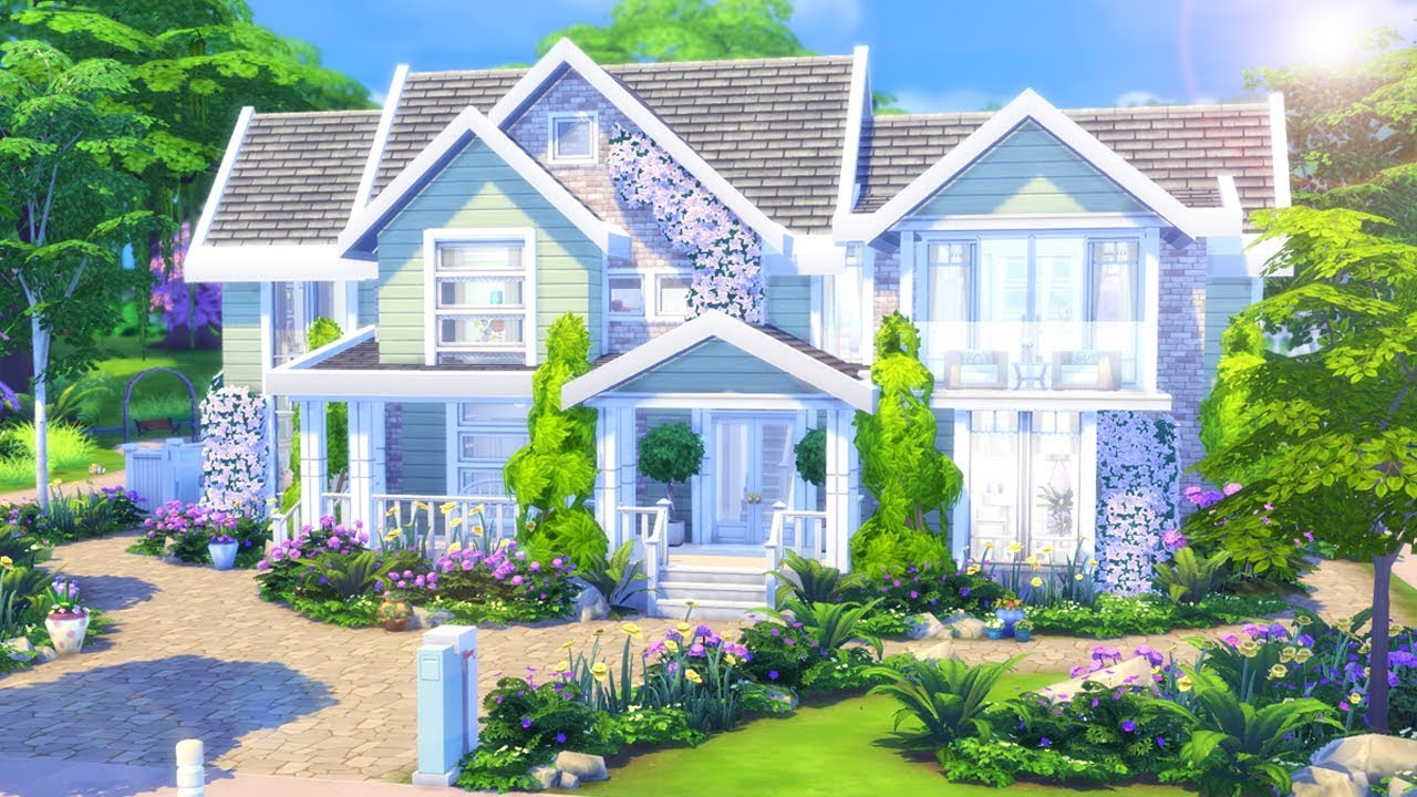 Bright Suburban || The Sims 4 Family Home - Speed Build