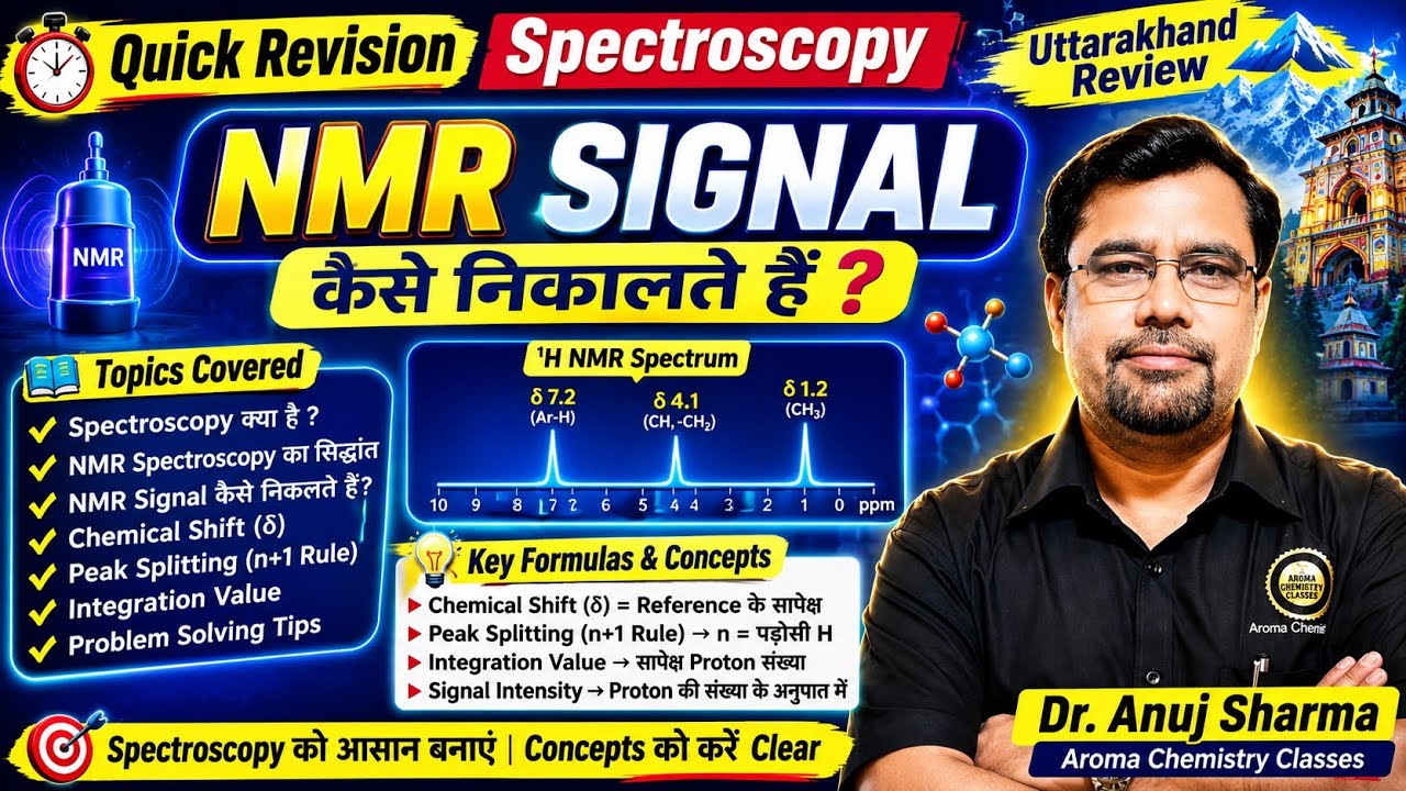 uk pgt chemistry Revision | Spectroscopy Quick revision| uttarakhand pgt chemistry NMR Signals