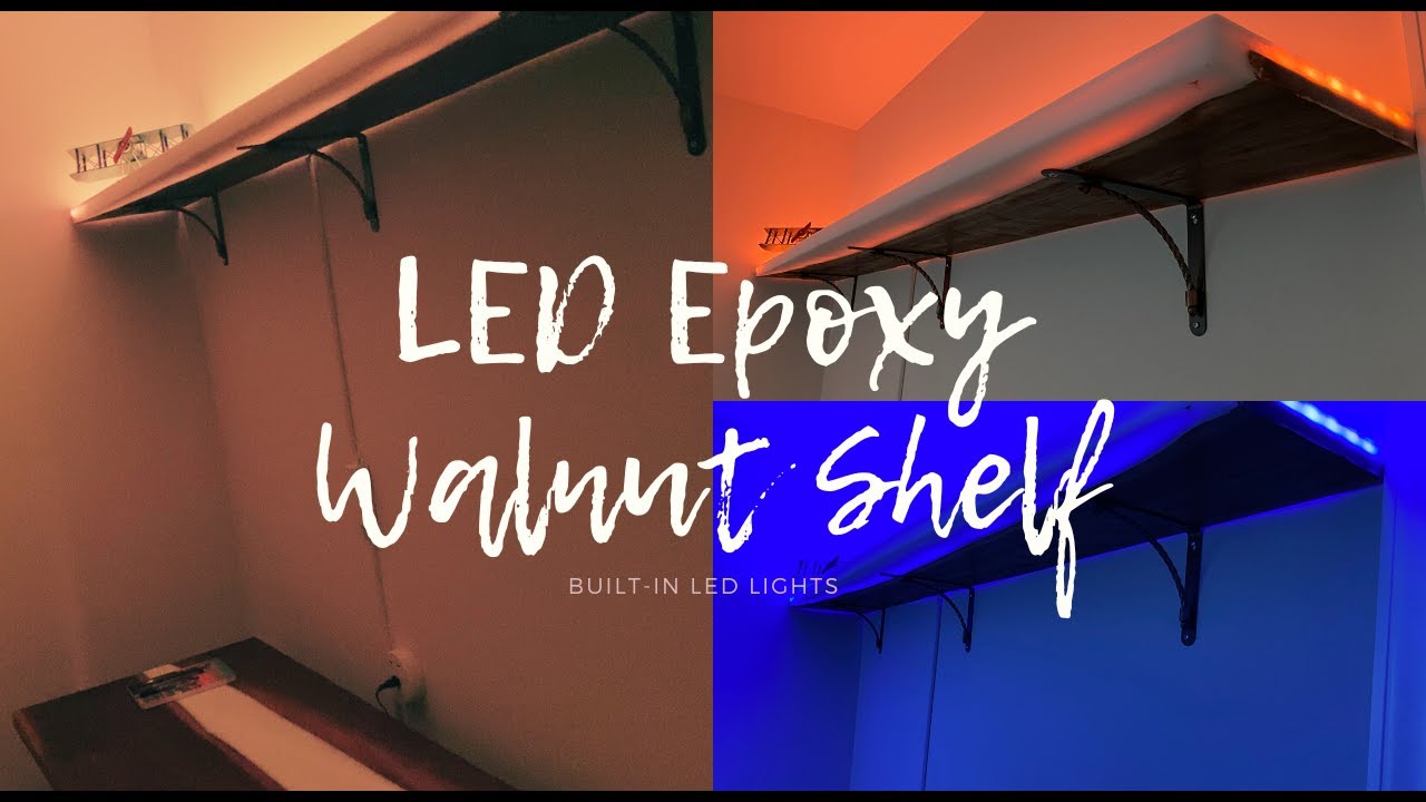 LED Epoxy Walnut Shelf
