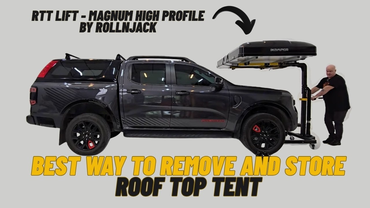 One person Rooftop Tent Removal, Storage and Installation. The MAGNUM RTT LIFT by RollnJack!