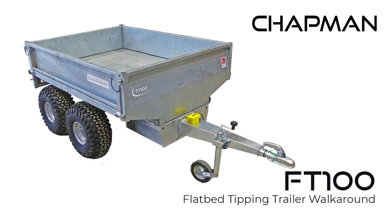FT100 ATV/UTV Flatbed Tipping Trailer Walkaround | Chapman Machinery