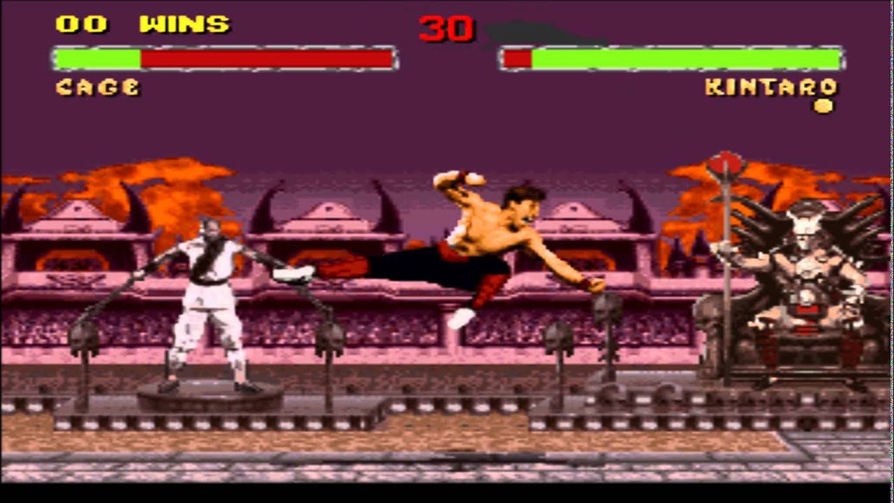 Mortal Kombat 2 Johnny Cage vs Kintaro Glitch