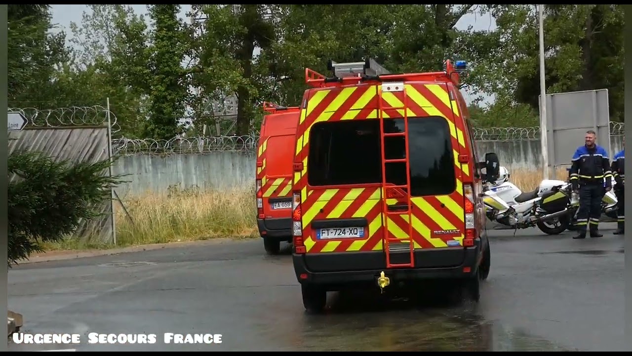 Arrivé des Secours sur un Exercice Orsec Novi a l'Aéroport de Tours
