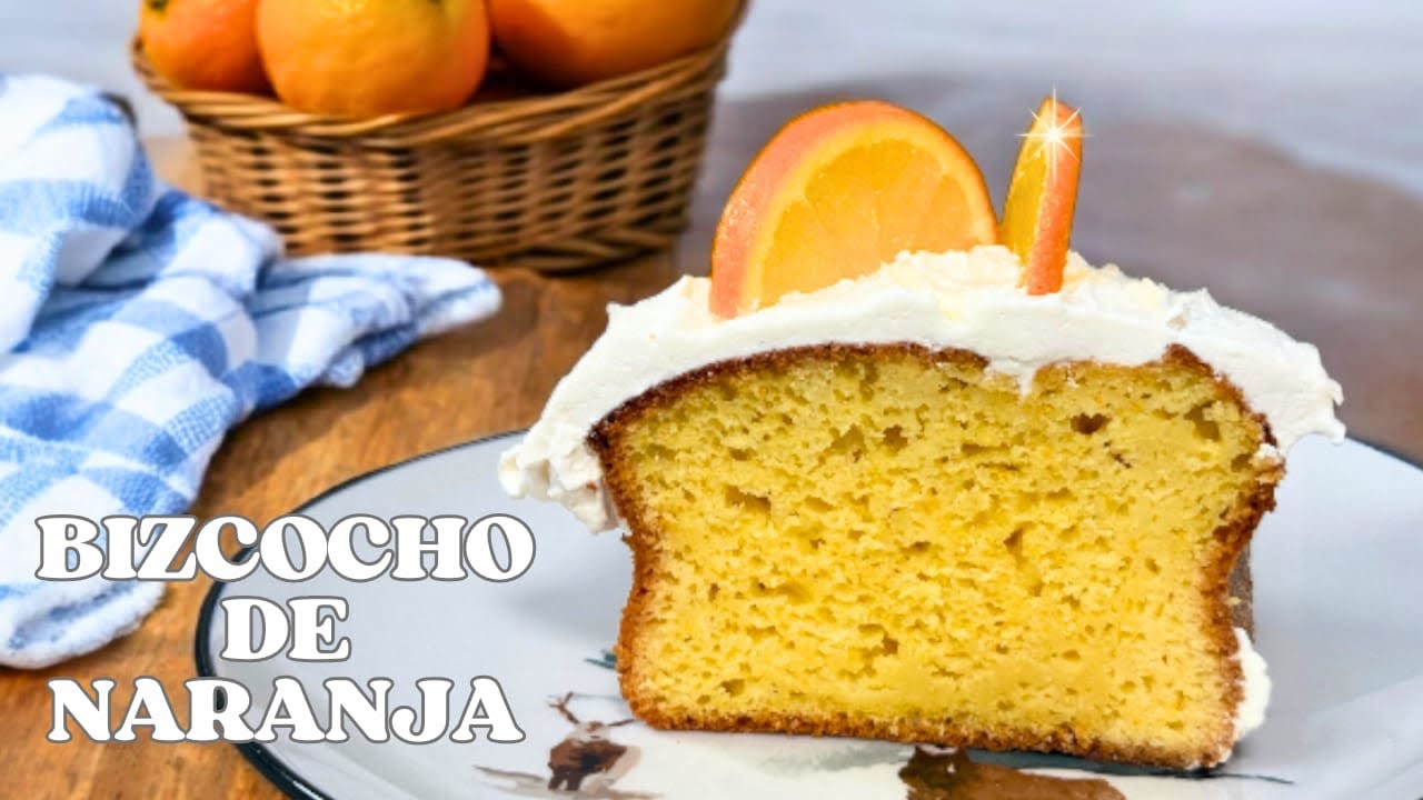 Bizcocho de naranja en licuadora 🍊Súper húmedo y fácil. Con crema de mascarpone