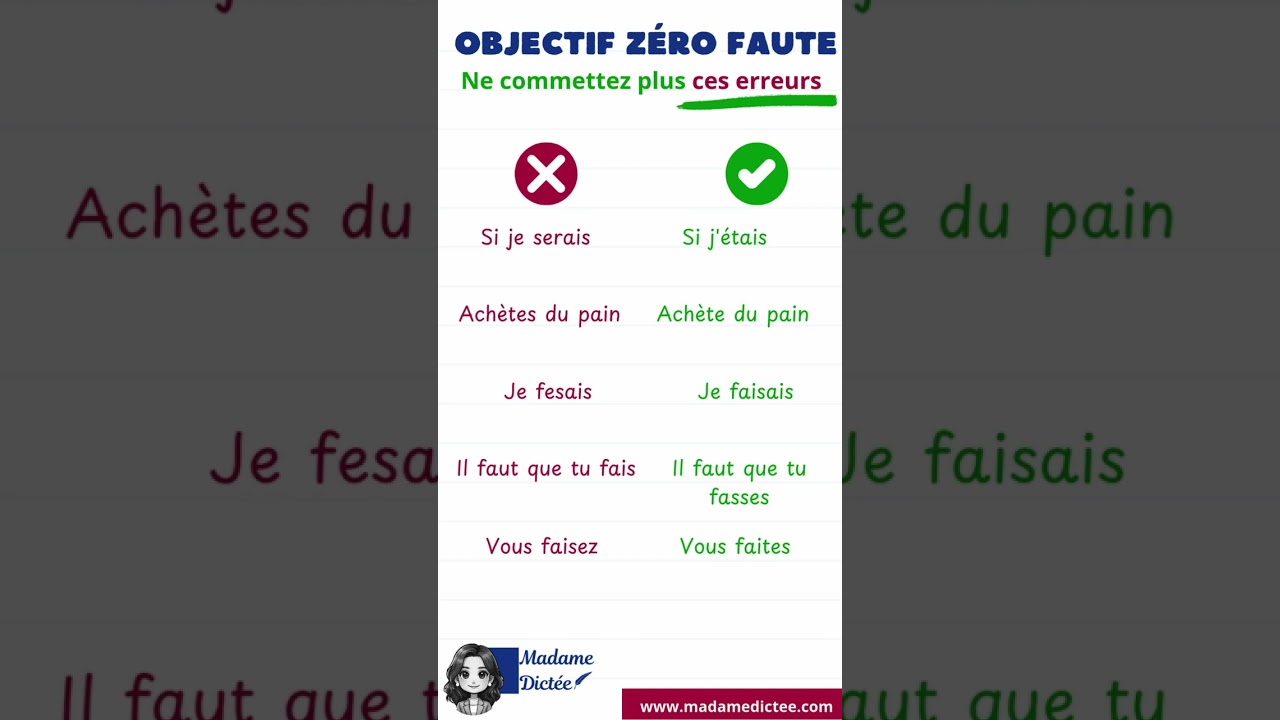 Objectif z&eacute;ro faute en  #fran&ccedil;ais #orthographe #apprendre #dict&eacute;e #frenchgrammar #french #dalfc1