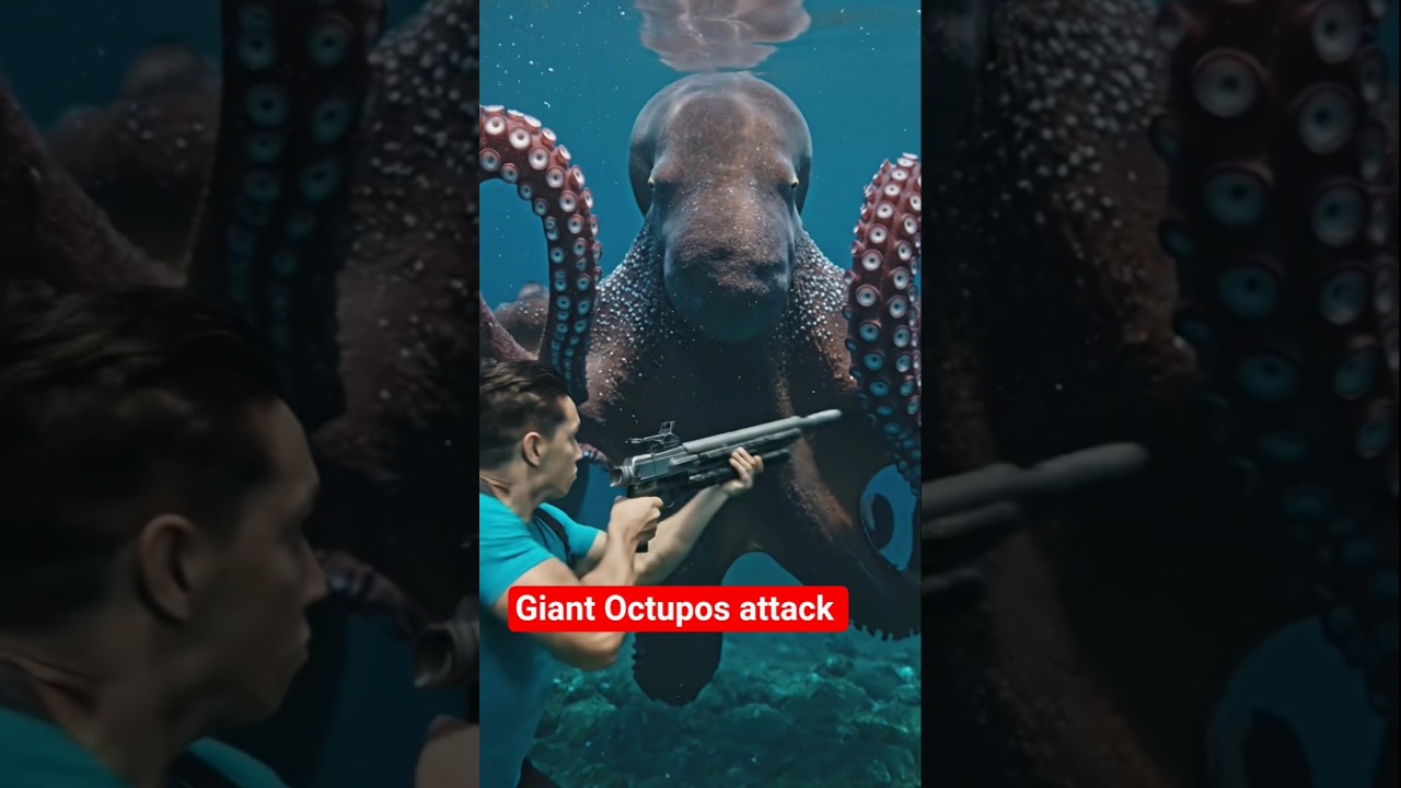 A Man vs Giant Octopus – Epic AI Generated Sea Monster Battle/A Giant OCTOPUS attack 