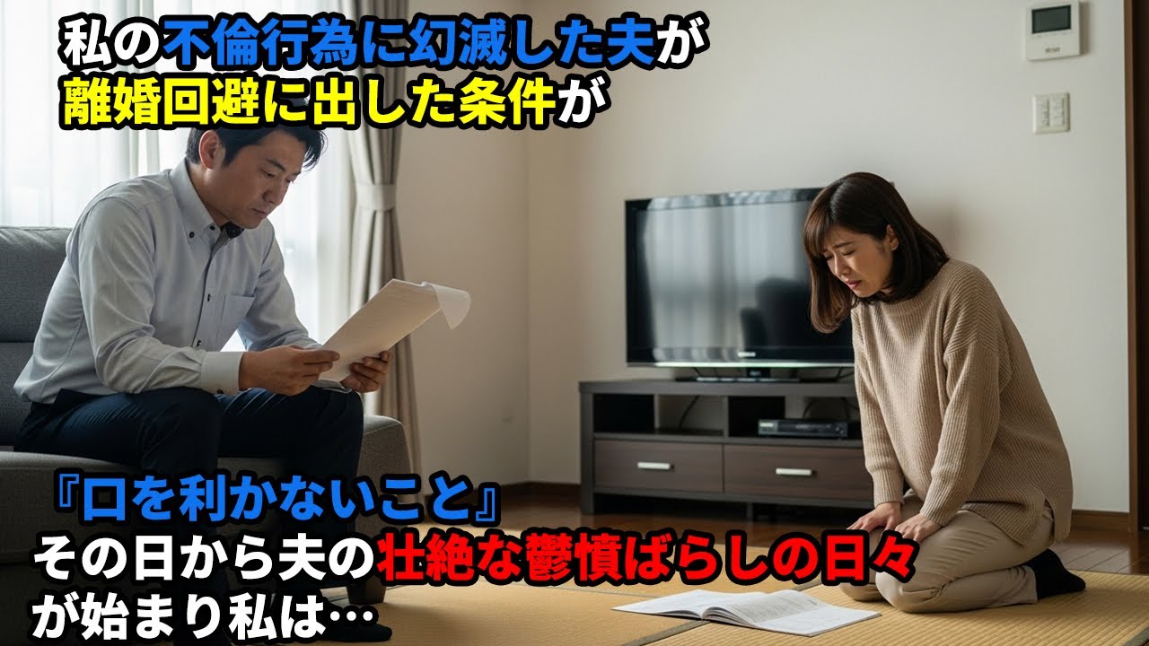 私の不倫行為に幻滅した夫が離婚回避に出した条件が『口を利かないこと』その日から夫の壮絶な鬱憤ばらしの日々が始まり私は…