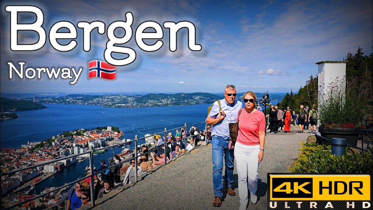 👣Walk with Me in Bergen in Norway | Fløyen Mountain | 4K HDR | July 2024👣