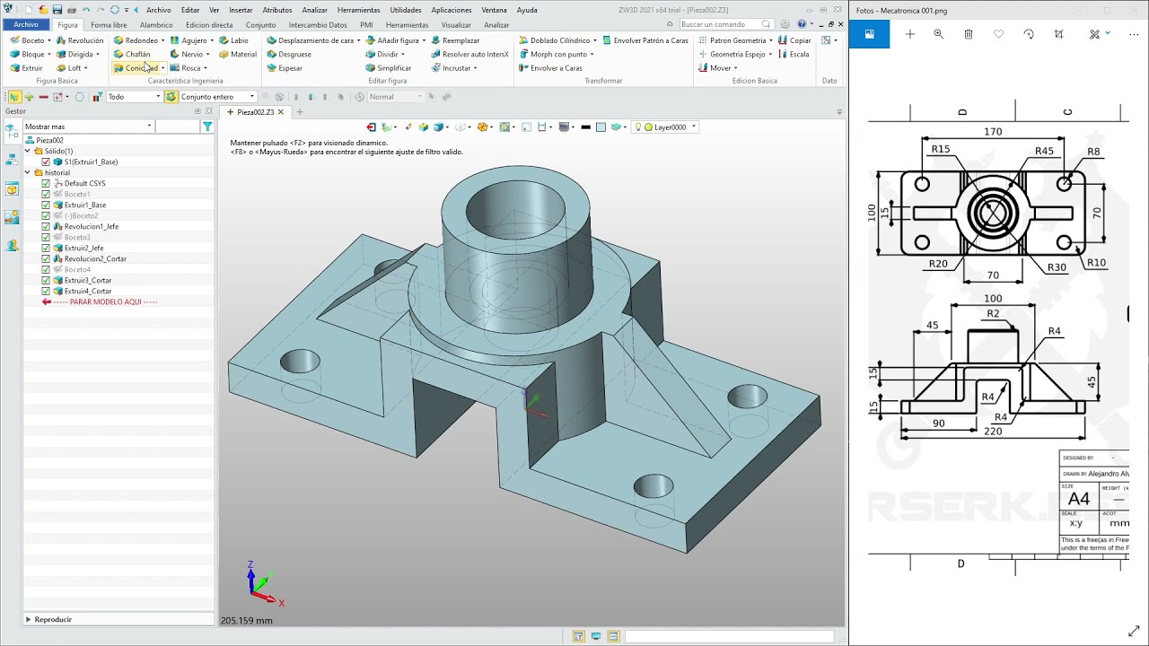 ZW3D Curso 2021 - Ejercicio 001