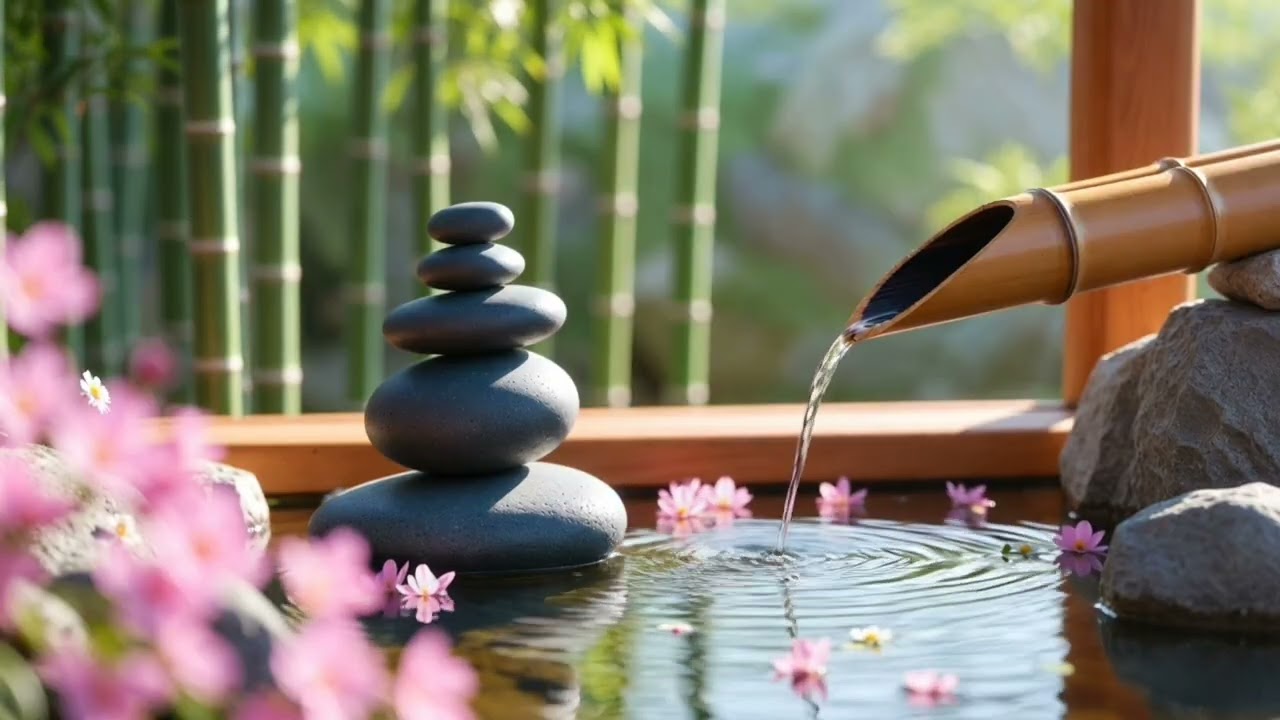 Deep Sleep Music to Fall Asleep Fast and Deeply | Relaxing Music + Bamboo Water Fountain for Sleep