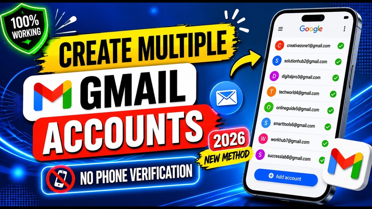 How to Create Multiple Gmail Accounts Without Phone Number Verification | Multiple Gmail Accounts 