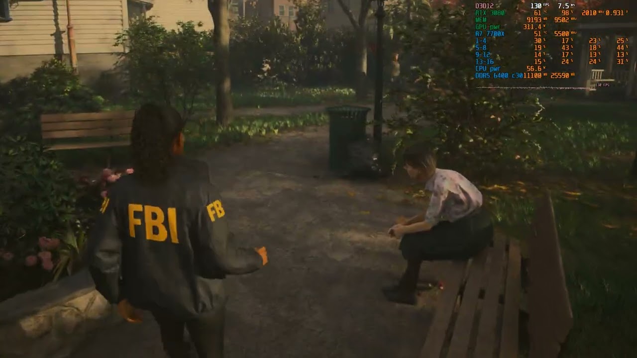 Alan Wake 2 - GTX 3080 - AMD FSR 3 Frame Generation Mod Mod-OFF/ON/Ray tracing OFF/ON