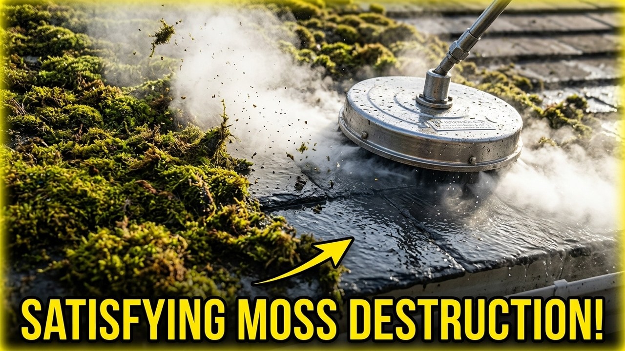 Oddly Satisfying Surface Cleaner vs. Years of Moss (Brown Noise ASMR) 🎧