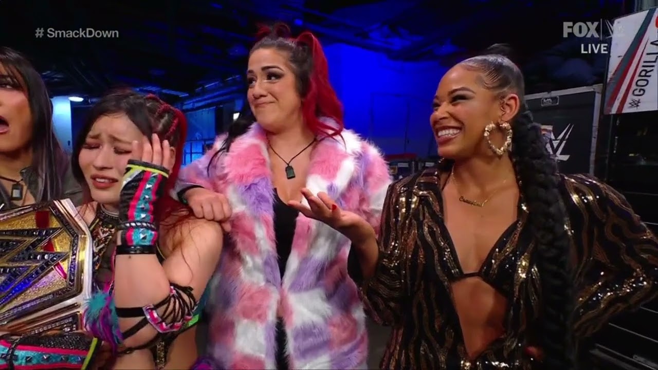 WWE Bianca Belair confronts Iyo Sky 1/5/2024