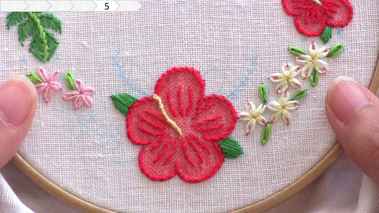 基本の刺繍ステッチで作るフープアート　”Marron's embroidery video”