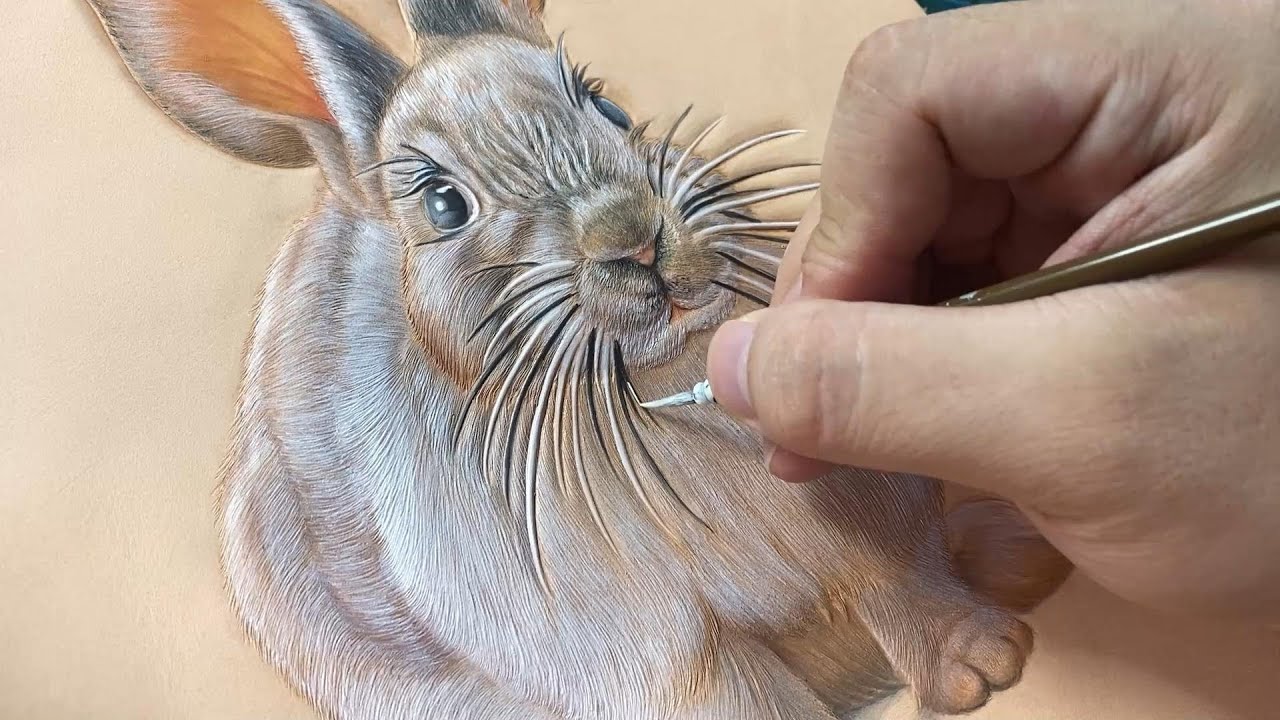 Leather Carving Course Rabbit 皮彫りレッスンうさぎ Conejo de cuero