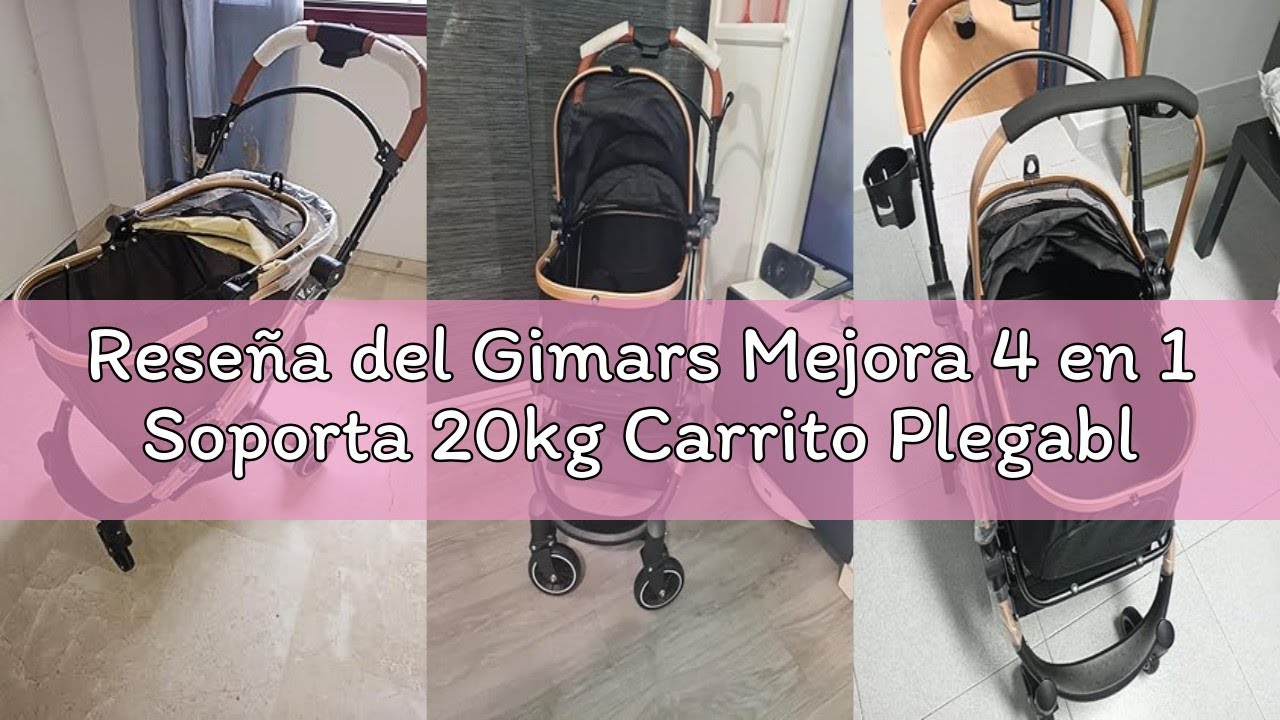 Reseña del Gimars Mejora 4 en 1 Soporta 20kg Carrito Plegable para Perros Gatos Mediano Pequeño, Coc