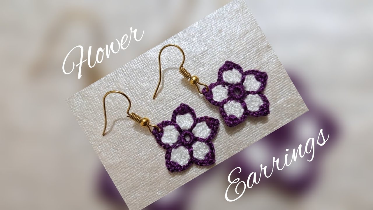 HOW TO MAKE CROCHET EARRINGS | CROCHET FLOWER EARRINGS | CROCHET