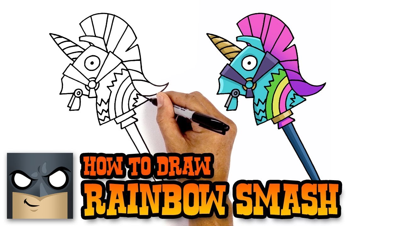 How to Draw Fortnite Weapons | Rainbow Smash