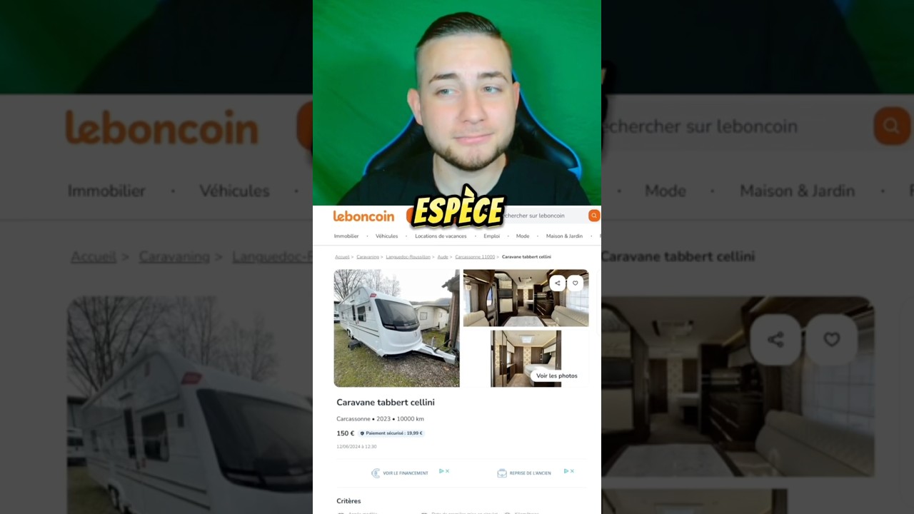 150.000&euro; en esp&egrave;ces ? 🤣 #leboncoin #caravane